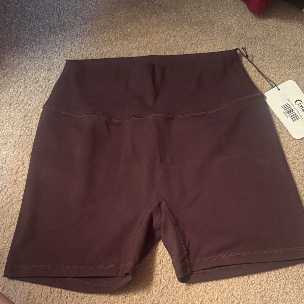 ZYIA High-Waisted Chocolate Shorts